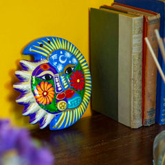 Mexican Painted Moon and Sun Small-Home Décor-Siesta Crafts