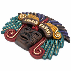Feathered Serpent Headdress Ceramic Wall Mask-Central & South American-Siesta Crafts