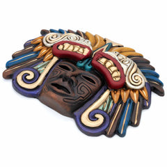 Feathered Serpent Headdress Ceramic Wall Mask-Central & South American-Siesta Crafts