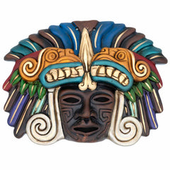Feathered Serpent Headdress Ceramic Wall Mask-Central & South American-Siesta Crafts