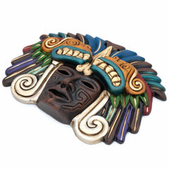 Feathered Serpent Headdress Ceramic Wall Mask-Central & South American-Siesta Crafts