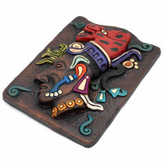 Mayan Jaguar Headdress Ceramic Wall Plaque-Central & South American-Siesta Crafts