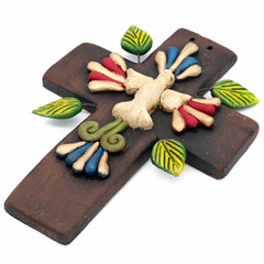 Mexican Dove Cross Ceramic-Christianity-Siesta Crafts