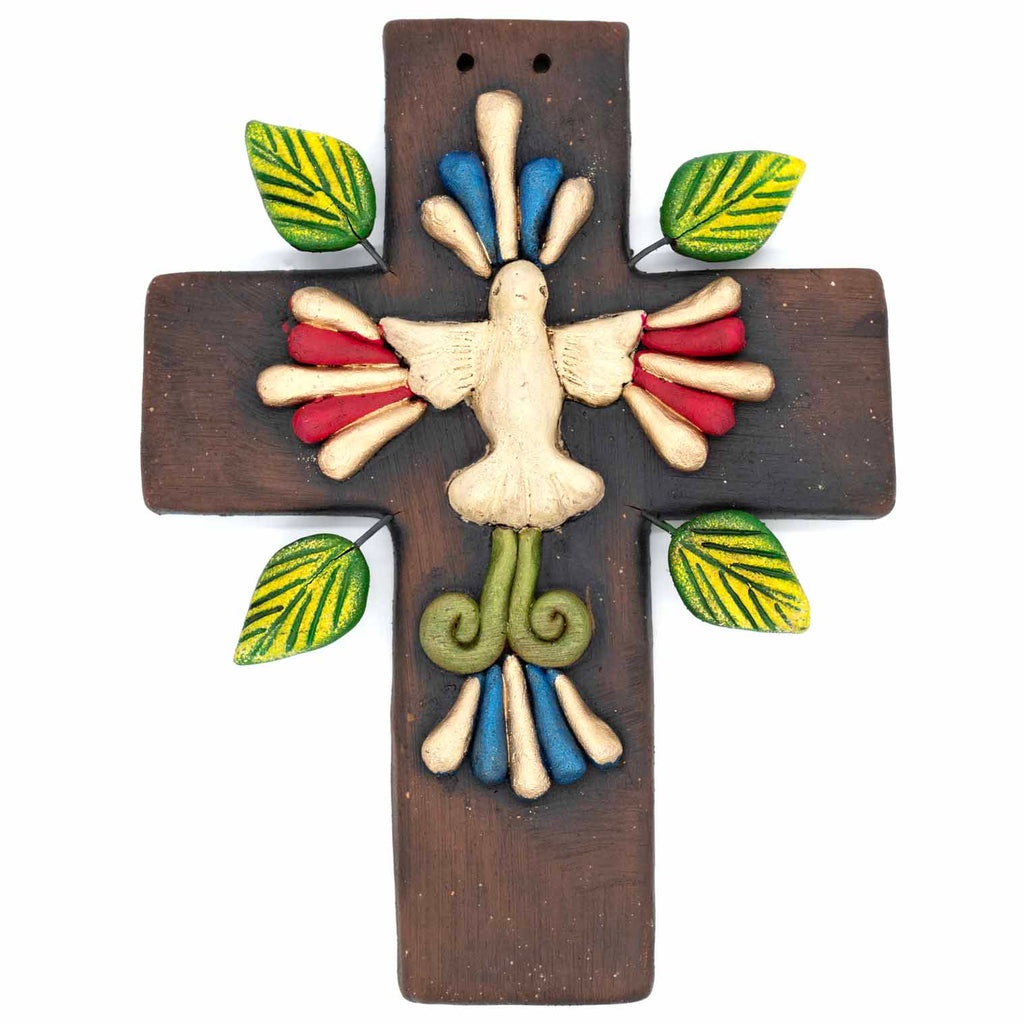 Mexican Dove Cross Ceramic-Christianity-Siesta Crafts