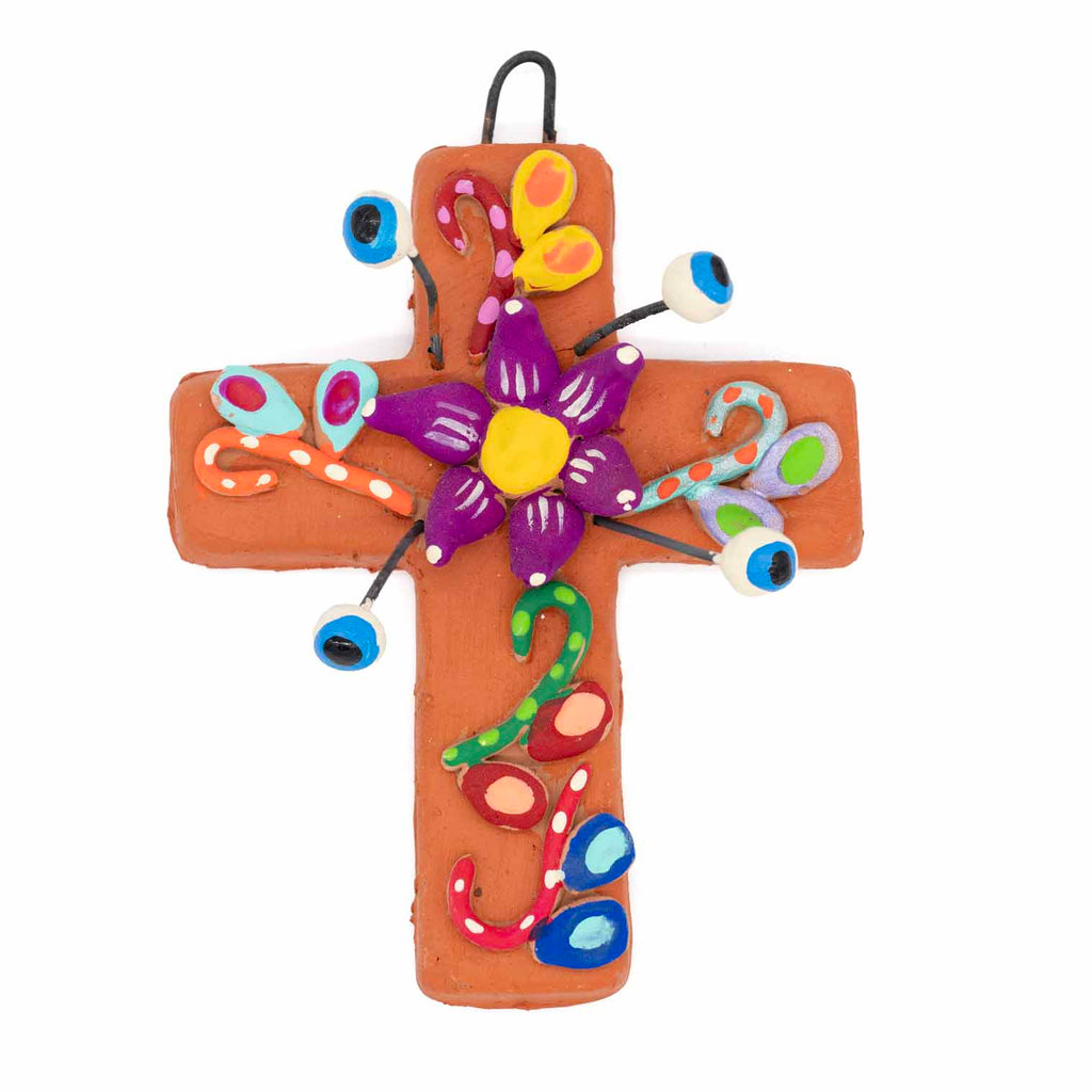 Ojos de Dios Ceramic Crosses 15cm-Christianity-Siesta Crafts