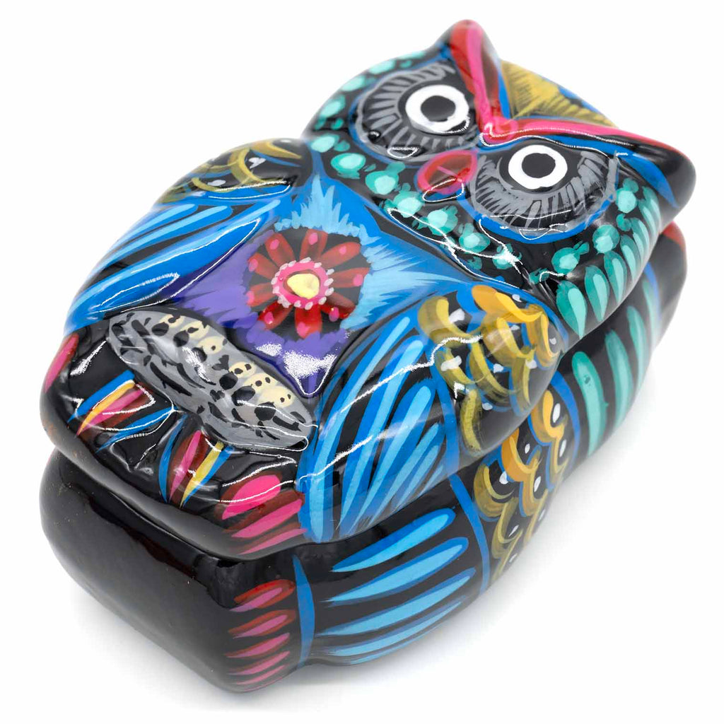 Mexican Painted Owl Trinket Box-Storage & Organisation-Siesta Crafts
