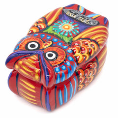 Mexican Painted Owl Trinket Box-Storage & Organisation-Siesta Crafts
