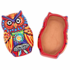 Mexican Painted Owl Trinket Box-Storage & Organisation-Siesta Crafts