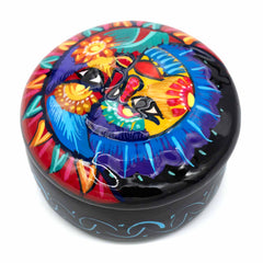 Mexican Painted Sun and Moon Trinket Box-Storage & Organisation-Siesta Crafts