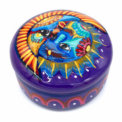 Mexican Painted Sun and Moon Trinket Box-Storage & Organisation-Siesta Crafts