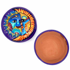 Mexican Painted Sun and Moon Trinket Box-Storage & Organisation-Siesta Crafts