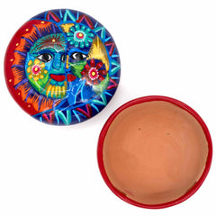 Mexican Painted Sun and Moon Trinket Box-Storage & Organisation-Siesta Crafts
