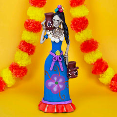 Medium Catrina Ceramic No.49-Ornaments & Figurines-Siesta Crafts