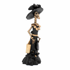Black Calavera Catrina Ceramic - 20cm-Central & South American-Siesta Crafts