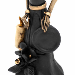 Black Calavera Catrina Ceramic - 20cm-Central & South American-Siesta Crafts
