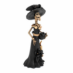 Black Calavera Catrina Ceramic - 20cm-Central & South American-Siesta Crafts
