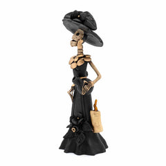 Black Calavera Catrina Ceramic - 20cm-Central & South American-Siesta Crafts