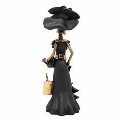 Black Calavera Catrina Ceramic - 20cm-Central & South American-Siesta Crafts