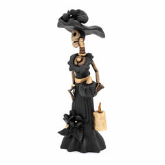 Black Calavera Catrina Ceramic - 20cm-Central & South American-Siesta Crafts