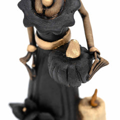 Black Calavera Catrina Ceramic - 20cm-Central & South American-Siesta Crafts