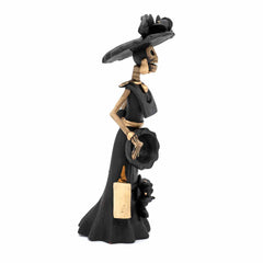 Black Calavera Catrina Ceramic - 20cm-Central & South American-Siesta Crafts