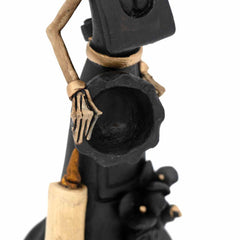 Black Calavera Catrina Ceramic - 20cm-Central & South American-Siesta Crafts