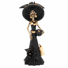 Black Calavera Catrina Ceramic - 25cm-Central & South American-Siesta Crafts