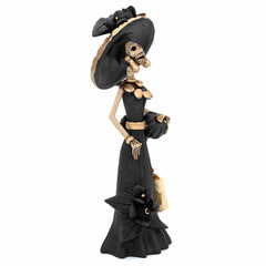 Black Calavera Catrina Ceramic - 25cm-Central & South American-Siesta Crafts