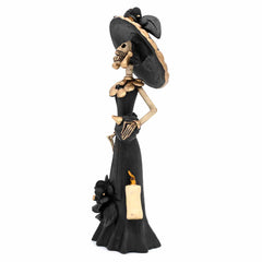 Black Calavera Catrina Ceramic - 25cm-Central & South American-Siesta Crafts