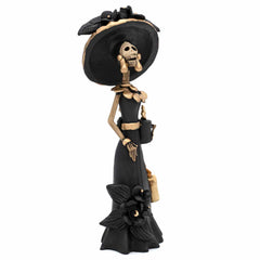 Black Calavera Catrina Ceramic - 25cm-Central & South American-Siesta Crafts