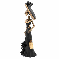 Black Calavera Catrina Ceramic - 25cm-Central & South American-Siesta Crafts
