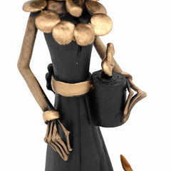 Black Calavera Catrina Ceramic - 25cm-Central & South American-Siesta Crafts