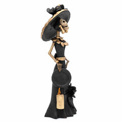 Black Calavera Catrina Ceramic - 25cm-Central & South American-Siesta Crafts
