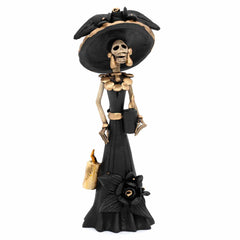 Black Calavera Catrina Ceramic - 25cm-Central & South American-Siesta Crafts