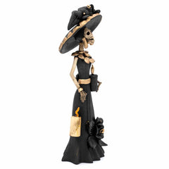 Black Calavera Catrina Ceramic - 25cm-Central & South American-Siesta Crafts