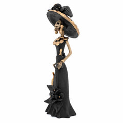 Black Calavera Catrina Ceramic - 25cm-Central & South American-Siesta Crafts