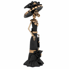 Black Calavera Catrina Ceramic - 30cm-Central & South American-Siesta Crafts