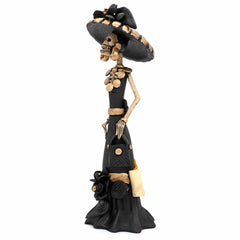 Black Calavera Catrina Ceramic - 30cm-Central & South American-Siesta Crafts