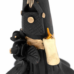 Black Calavera Catrina Ceramic - 30cm-Central & South American-Siesta Crafts
