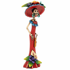 Calavera Catrina Ceramic with Hat - 37cm-Central & South American-Siesta Crafts