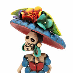 Calavera Catrina Ceramic with Hat - 37cm-Central & South American-Siesta Crafts