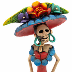 Calavera Catrina Ceramic with Hat - 37cm-Ornaments & Figurines-Siesta Crafts