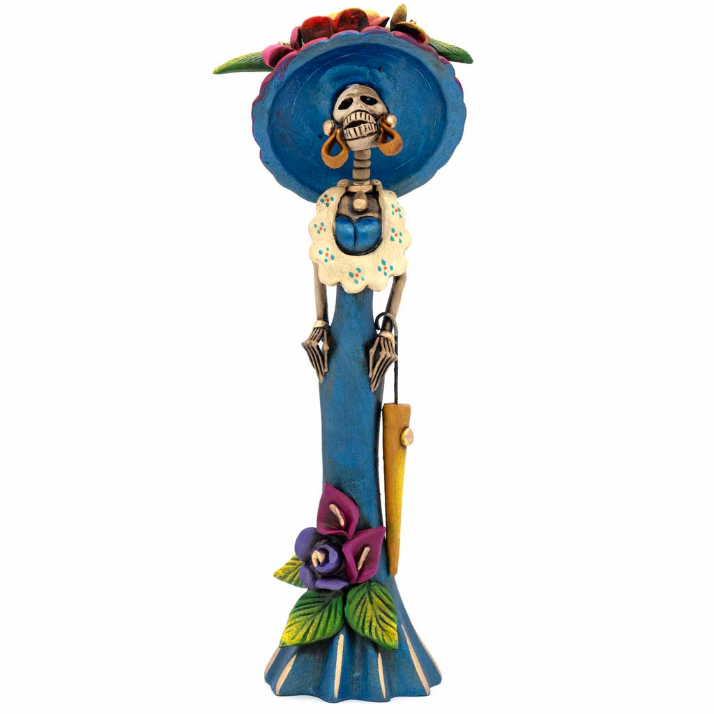 Calavera Catrina Ceramic with Hat - 37cm-Central & South American-Siesta Crafts