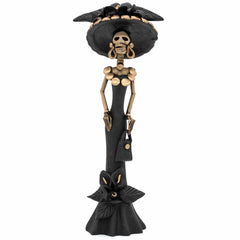 Black Calavera Catrina Ceramic - 32cm-Central & South American-Siesta Crafts