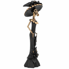 Black Calavera Catrina Ceramic - 32cm-Central & South American-Siesta Crafts