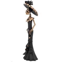 Black Calavera Catrina Ceramic - 32cm-Central & South American-Siesta Crafts