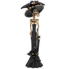 Black Calavera Catrina Ceramic - 32cm-Central & South American-Siesta Crafts