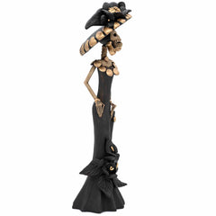 Black Calavera Catrina Ceramic - 32cm-Central & South American-Siesta Crafts