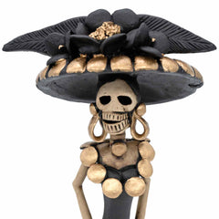 Black Calavera Catrina Ceramic - 32cm-Central & South American-Siesta Crafts