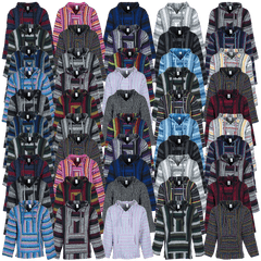 A collection of 50 baja jumpers, assorted colours